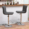2x Bar Stools Chrome Base Gas Lift Swivel Faux Leather Kitchen Breakfast Counter