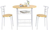 Small Table and 2 Chairs 3PCS Bar Kitchen Dining Breakfast Furniture Set W/Shelf