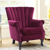 Upholstered Wing Back Armchair Velvet Fireside Lounge Sofa Seat Occasional Chair