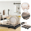 Kitchen Dish Drainer Rack with Drip Tray Cutlery Holder Plate Rack Sink 2 Tier