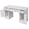 Double Pedestal Desk White 140x48x80 Home Office Study V7O4