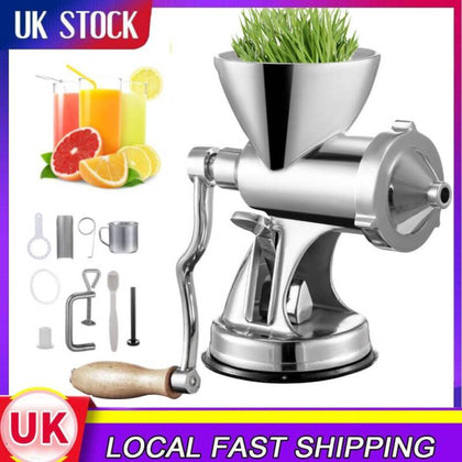 Manual Wheatgrass Juicer Stainless Steel Vegetable Juice Press Extractor NEW