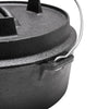 Pre-Seasoned Cast Iron Dutch Oven Stew Pot Camping Fire Cooking Pot w/Lid Lifter