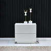 2 Drawers LED Light Bedside Table Side Nightstand Storage Organiser High Gloss