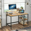 Simple Office Working Table Computer Desk with Hutch & Storage Shelf Study Table