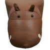 Brown Faux Leather Hippo Footstool Animal FootStool Ottomans Child Toy Gift Home
