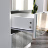 White Bedside Table Wooden Storage Cabinet 3 Mirrored Drawers Metal Handles