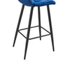 2 Pcs Bar Stools Breakfast Pub Chair Velvet Metal Legs Kitchen 65 cm Seat High