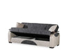 New Stylish Leon Grey Cream 3 Seater Velvet Fabric Modern Comfortable Sofa Bed.