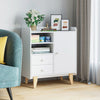 Cupboard White Storage Cabinet Sideboard with 2 Drawers, 2 Shelves and 1 Door