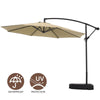 3M Banana Parasol Cantilever Umbrella Sun Shade Canopy Garden Outdoor w/ Base UK