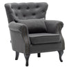 Upholstered Wing Back Chesterfield Sofa Velvet Button Tub Chair Scallop Armchair