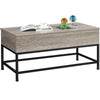 Industrial Split Lift-top Coffee Table with Storage Compartments & Metal Legs