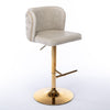 Modern Set of 2 Bar Stools 360° Swivel Swivel PU Leather Pub Bar Chairs Beige NS