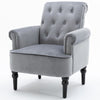 Modern Accent Chair Tufted Button Reading Chair +Arm Tall Back Velvet Desk Chair
