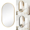 Black/Gold Oval Mirror Bathroom Bedroom Makeup Dressing Mirror Wall Mounted