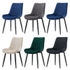 Set of 2 Dining Chairs Velvet Padded Seat Metal Leg Kitchen Chairs Multicolor