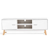Modern TV Stand Wooden Entertainment Media Console Center with Storage Cabinets