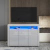 Modern Sideboard Display Cabinet Cupboard High Gloss 2 Doors 3 Drawers LED