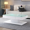 High Gloss Coffee Table Glass Top Living Room Decoration Furniture