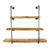 Shelving Unit Wall Mounted Industrial Metal Silver Steel Pipe Ladder Effect