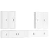 8 Piece TV Cabinet Set High Gloss White Engineered Wood M0T7