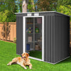 7FT x 4FT Garden Storage Shed Large Tool Utility Storage House W/Sliding Door