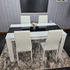 Dining Table Set and 6 4 black white Leather chairs kitchen table set of 4 or 6