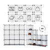 16 Cubes Storage Rack Wire Mesh Interlocking Display Shelves Stackable Cabinet