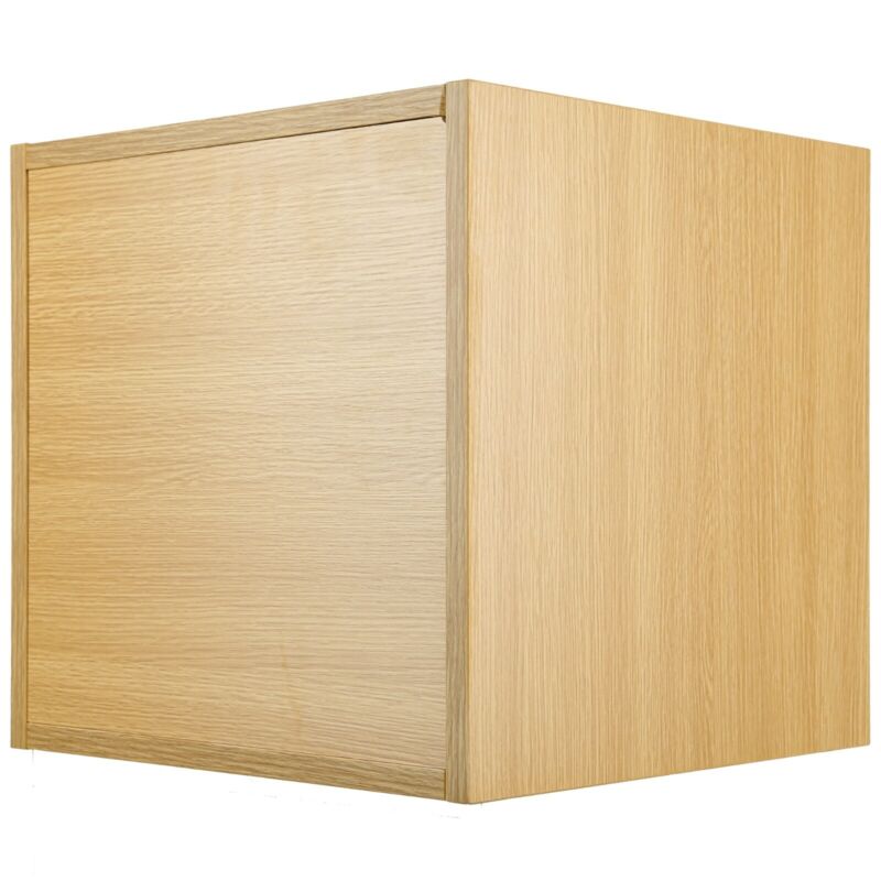 Vinyl LP Music Record Storage Box Cube 12" Cabinet Case Unit Rack Display Oak