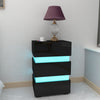 High Gloss 3 Drawers RGB LED Light Bedside Table Nightstand Cabinet Nightstand