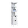 White Tall Bathroom Cabinet with Drawers Display Shelf Cupboard Storage Unit