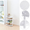 Portable 4 Tier White Shoe Storage Rack - Home Space Saving Shoe Organiser Rack