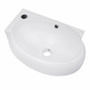 Modern Bathroom Sink Wall Mounted Cloakroom Hand Wash Basin White Ceramic Bowl