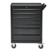 Black Steel Tool Trolley Cabinet with Wheels Workshop Storage Chest Carrier Cart