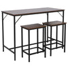 High Breakfast Bar Table & 2 Stools Set Modern Kitchen Dining Table Chair Set