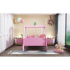 3FT Princess Carriage Kids Toddler Bed Single Car Bed Pink 90*190cm for Girls QC