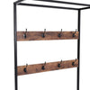 Coat Rack Stand and Shoe Storage Bench Metal Hall Tree with 3-Tier Shelf 8 Hooks