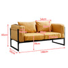 Faux Leather Sofa Armchair Couch Living Room Metal Leg 1/2 Seaters Yellow Brown