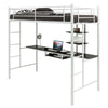 3.5FT Single Metal Loft Bed Frame High Sleeper Bunk Bed W/ Desk Storage Shelves