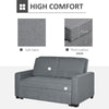 Modern 2 Seater Sofa Bed Click Clack Couch Sleeper Settee for Bedroom, Grey