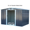 Gable Roof 10*8ft Tool House Double Sliding Doors Outdoor Shed Garden Tool Room