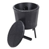 Outdoor Patio Furniture Rattan Ice Bucket Adjustable Bar Party Cooler Side Table