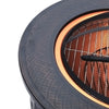 Fire Pit Table Round Metal Firepit Heater w/ BBQ Grill Shelf, Spark Screen,Poker