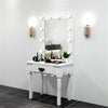 Modern Dressing Table with Lighted Vanity Mirror Hollywood Makeup Desk White