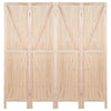 4 Panel Folding Room Divider Wood Wall Privacy Screen Protector V-Shaped Pattern