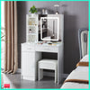 LED Lighted Mirror Vanity Set Large Drawers Bedroom Makeup Dressing Table &Stool