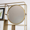 Gold Wall Unit & Mirror Bathroom Bedroom Storage Shelving Large Metal Home Decor