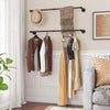 Clothes Rail Set of 2 Wall Mounted Clothes Rack Black Industrial Design