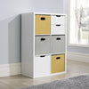 Chunky Storage Cube 6 Shelf Bookcase Wooden Display Unit Organiser White